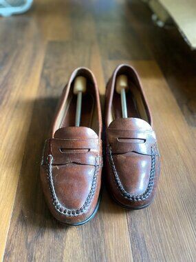 Johnston & Murphy Men's Brown Leather Slip On Penny Loafers Casual Shoes 12 M